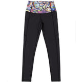 Black with Color Waistband, Leggings