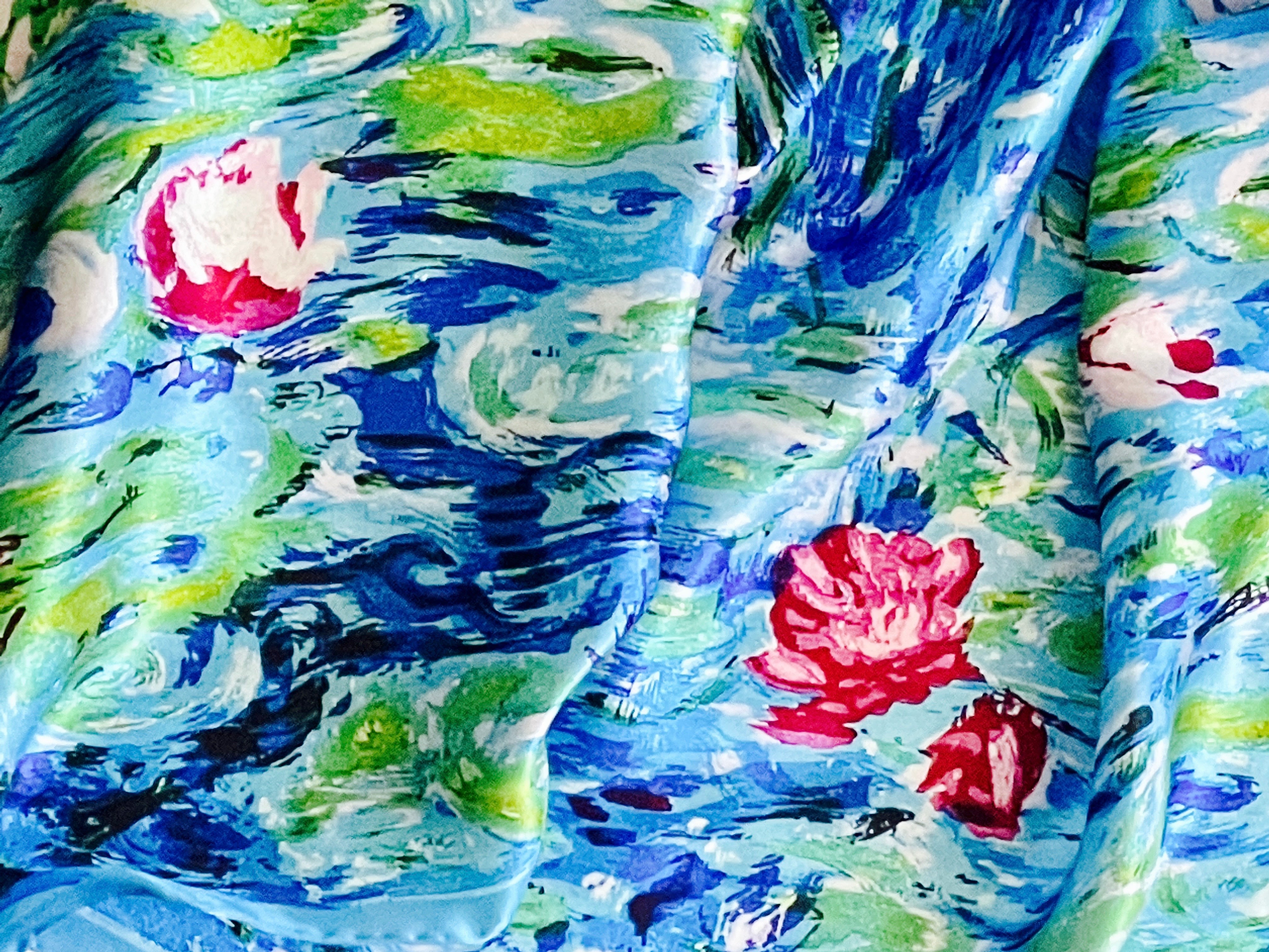 A Blue & Pink Water Lilies, Scarf